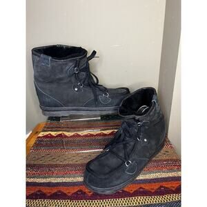 Mens EMU Australia black sheepskin boots Mens Size 11/Women’s 12